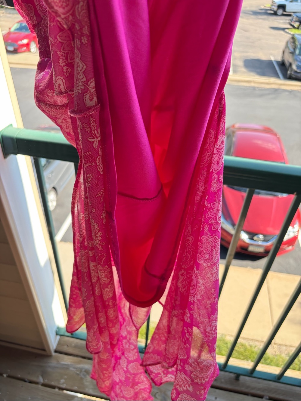 🆕💖MSK Pink Floral Chiffon Maxi Dress Size M Flutter Boho Romantic Wedding Guest - Picture 12 of 17